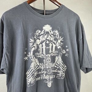 2009 Harley-Davidson Orlando Florida Eagle Double Sided Faded Black Y2K Sz XL